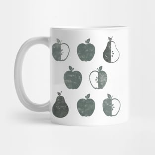 Distressed Apples and Pears in Weathered Grey Mug